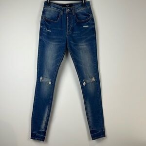 Kollar Clothing blown out knee denim medium blue size 28